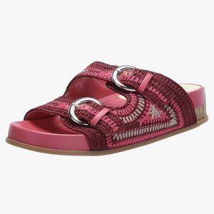 Dolce Vita, Ralli,Stylish Pink Crochet Sandals with Buckle Detail,Size 7.5